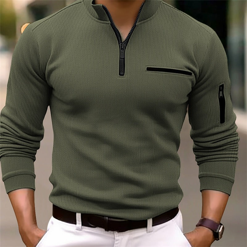 Gustavo™ | Long-Sleeve Shirt with Zip Closure