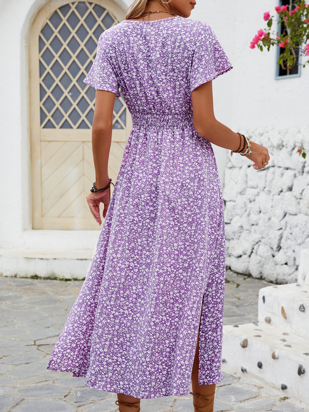 Diane™ | Floral Print V-Neck Maxi Dress
