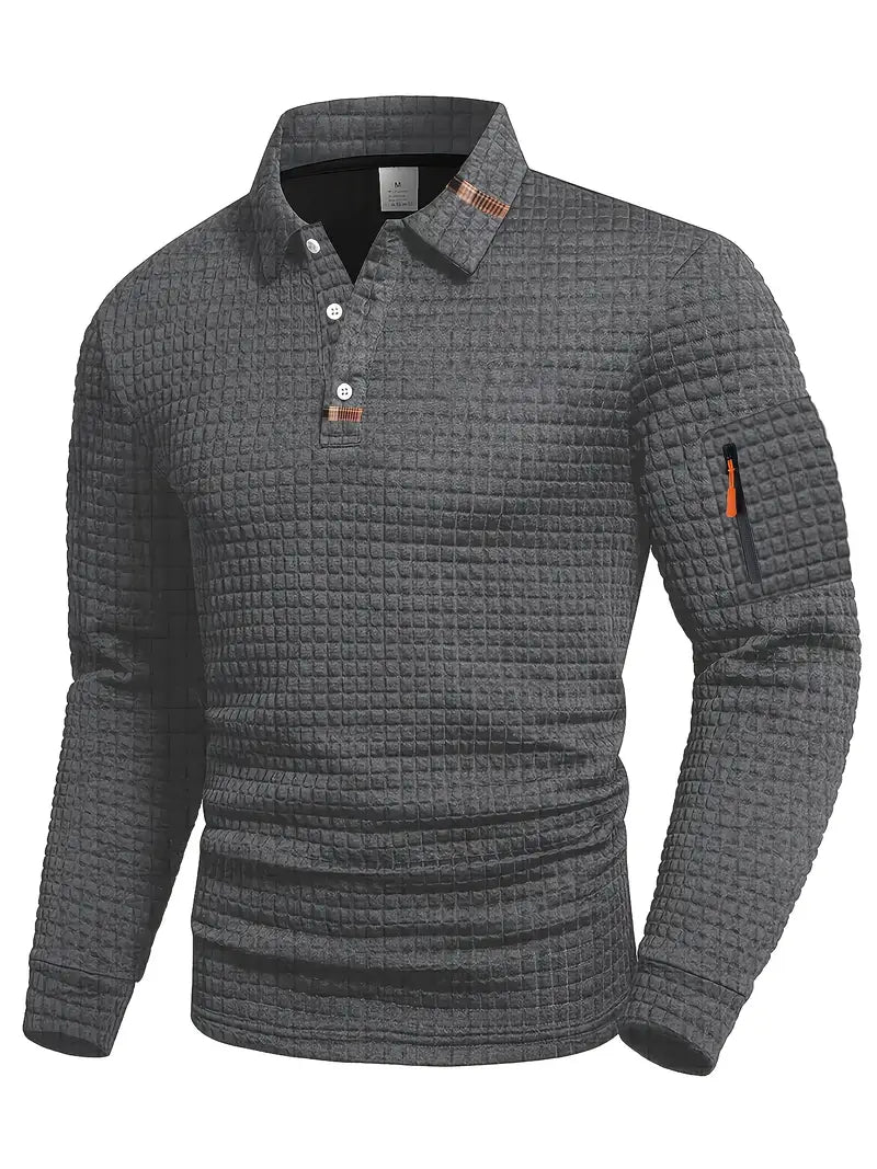 Vincent™ | Modern Long-Sleeve Polo – Relaxed and Refined