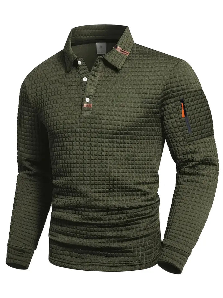 Vincent™ | Modern Long-Sleeve Polo – Relaxed and Refined