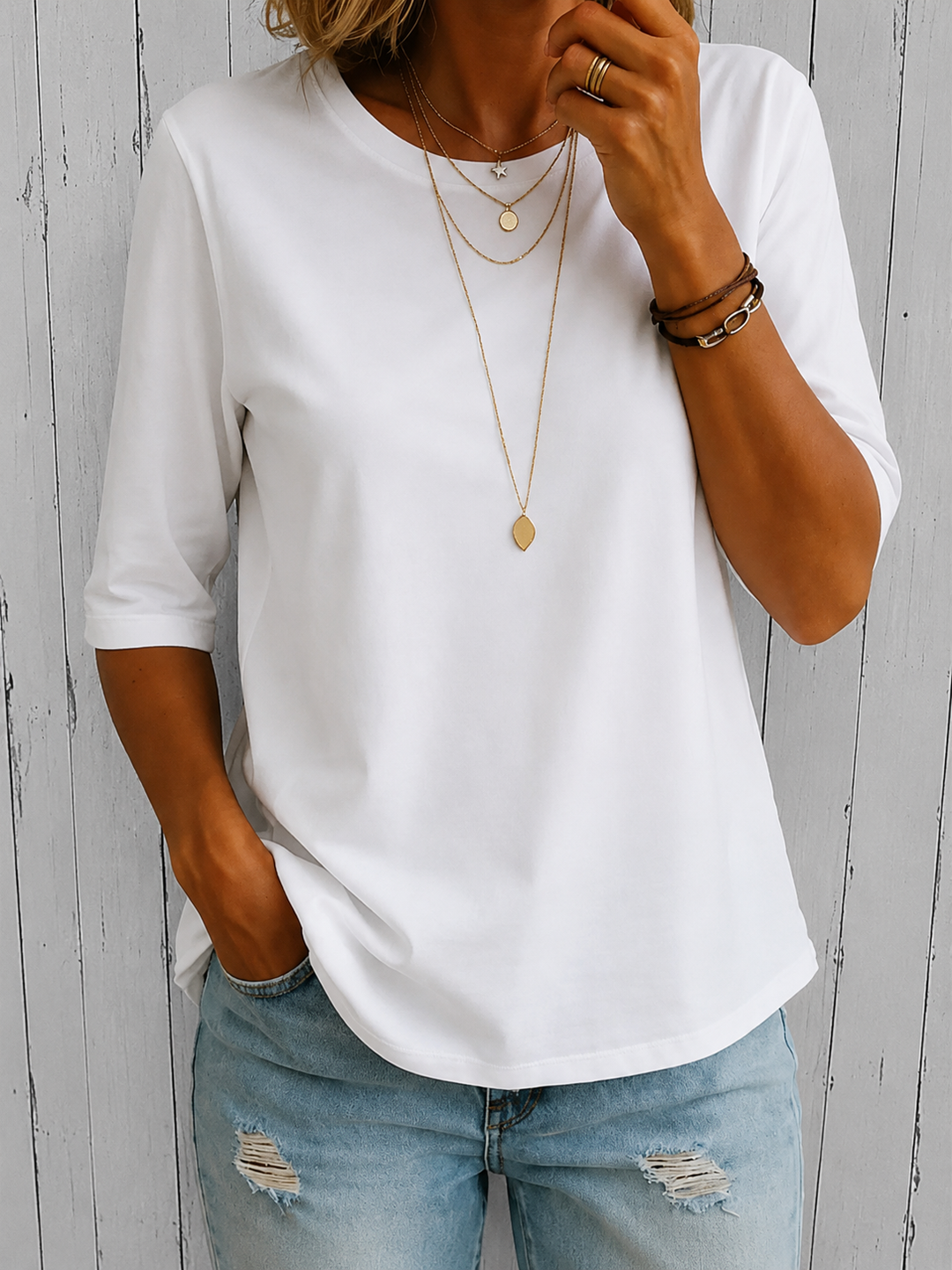 Susan™ | Relaxed Everyday Half-Sleeve Tee