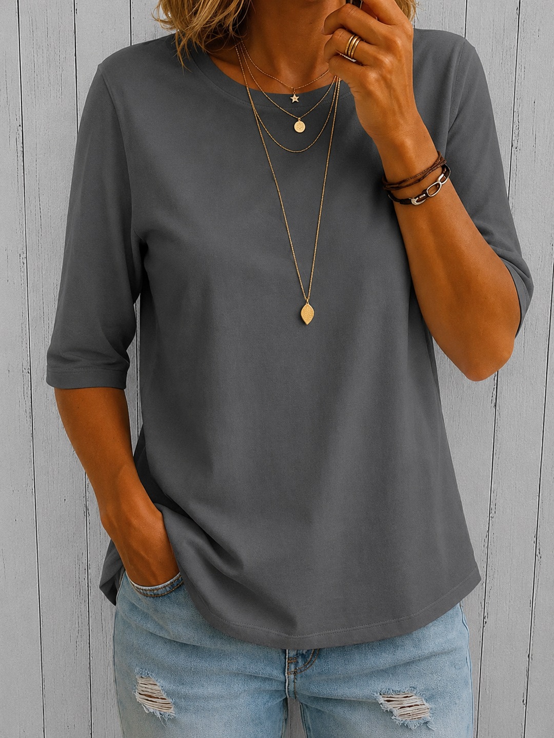 Susan™ | Relaxed Everyday Half-Sleeve Tee