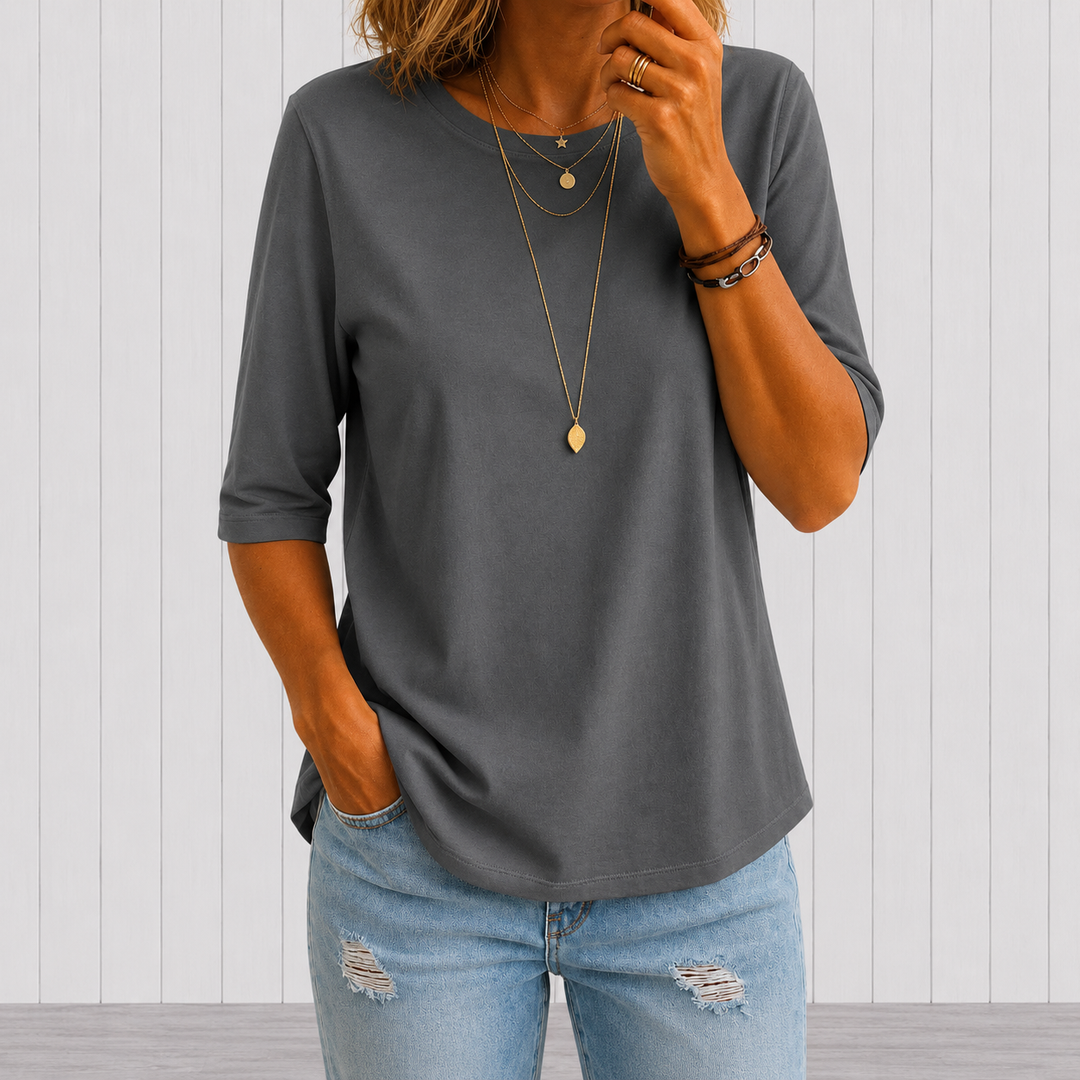 Susan™ | Relaxed Everyday Half-Sleeve Tee
