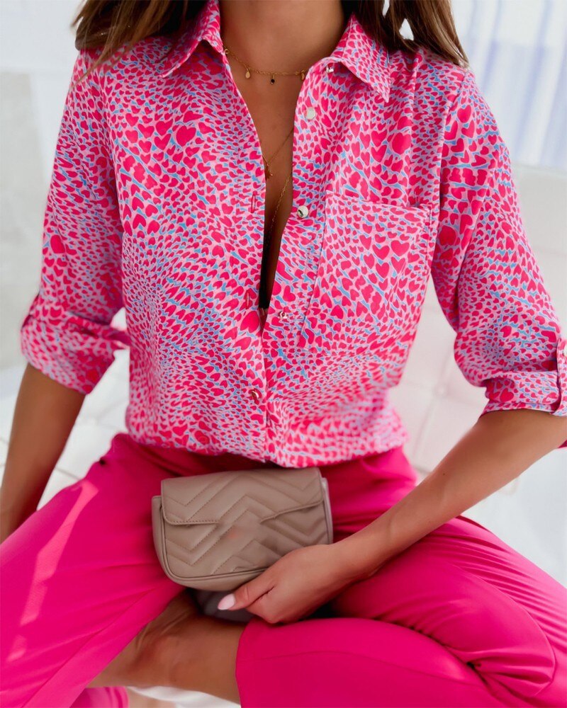 Barbara | Trendy Blouse with Long Sleeves and Button Placket