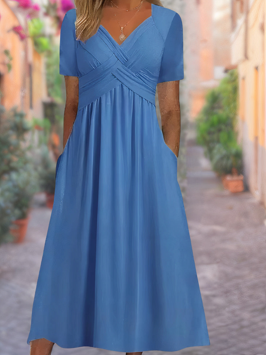 Carla™ - Comfortable V-Neck Dress