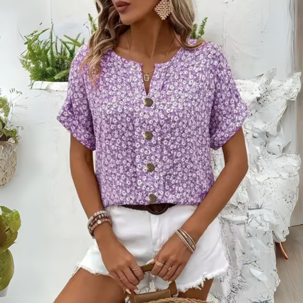 Donna™ | Chic Floral Print Blouse