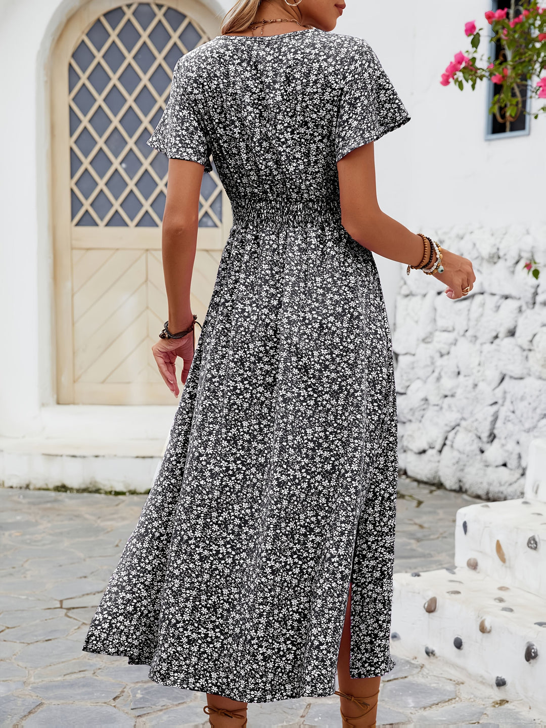 Diane™ | Floral Print V-Neck Maxi Dress