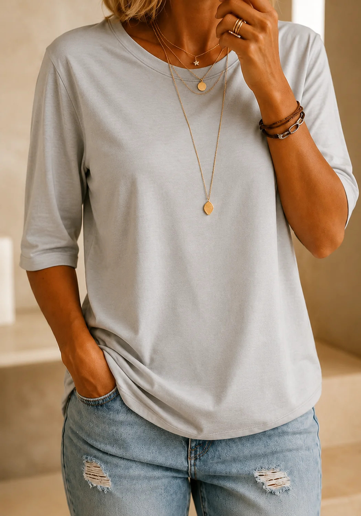 Susan™ | Relaxed Everyday Half-Sleeve Tee