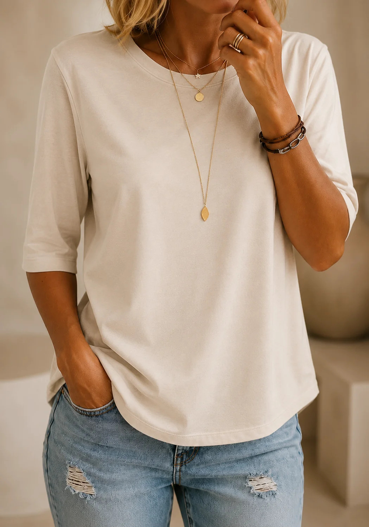 Susan™ | Relaxed Everyday Half-Sleeve Tee