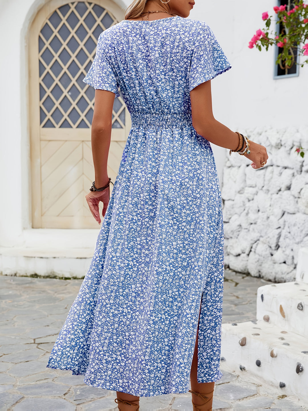 Diane™ | Floral Print V-Neck Maxi Dress