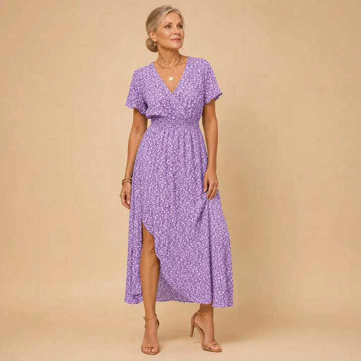 Diane™ | Floral Print V-Neck Maxi Dress