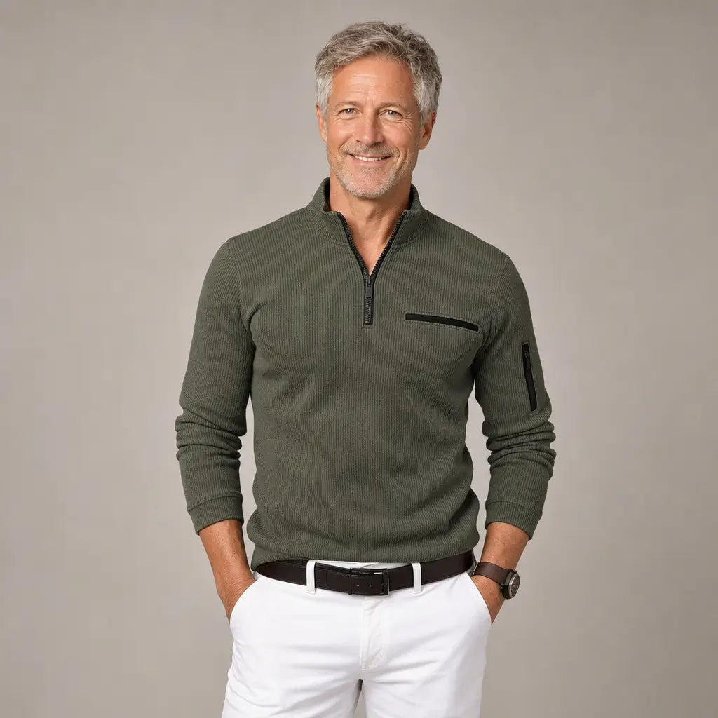 Gustavo™ | Long-Sleeve Shirt with Zip Closure