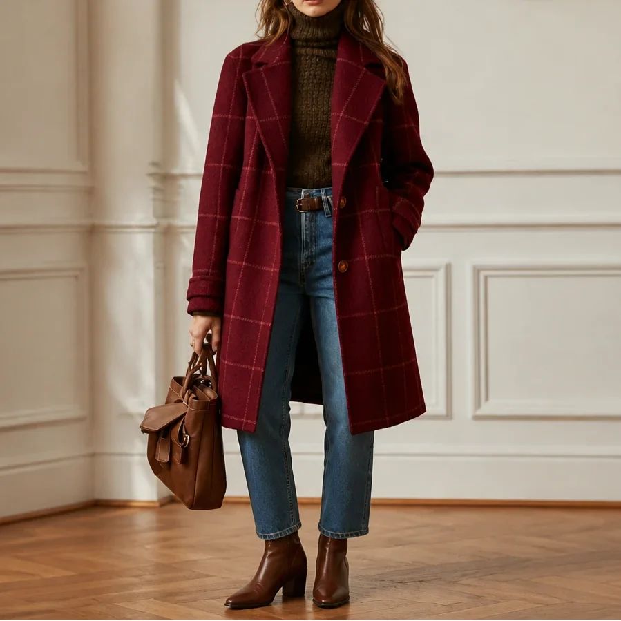 Rosemary™ | Plaid Coat Coralie