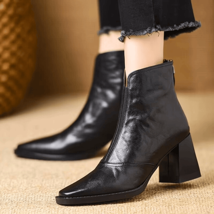 Evelyn™ | Luxe Mid-Heel Ankle Boots