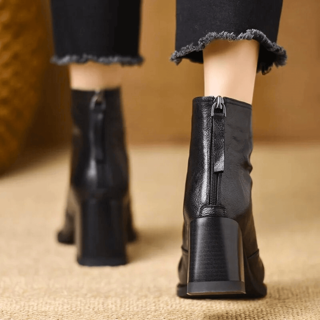 Evelyn™ | Luxe Mid-Heel Ankle Boots