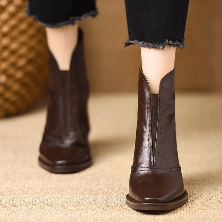 Evelyn™ | Luxe Mid-Heel Ankle Boots