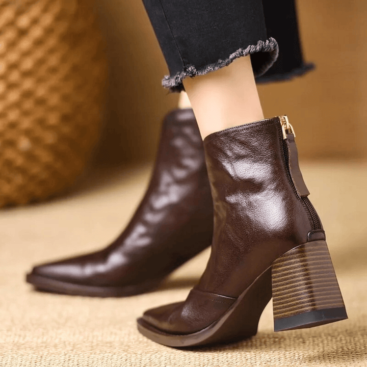 Evelyn™ | Luxe Mid-Heel Ankle Boots